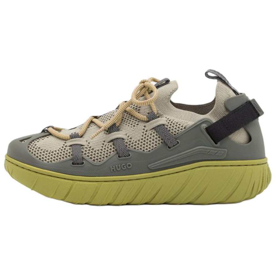 HUGO BOSS Fabric Low top Casual Shoes Men's Gray Green