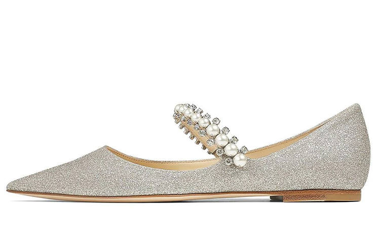 Jimmy Choo Baily Zhou Yangjie Flat Women's Casual Shoes Women's Silver