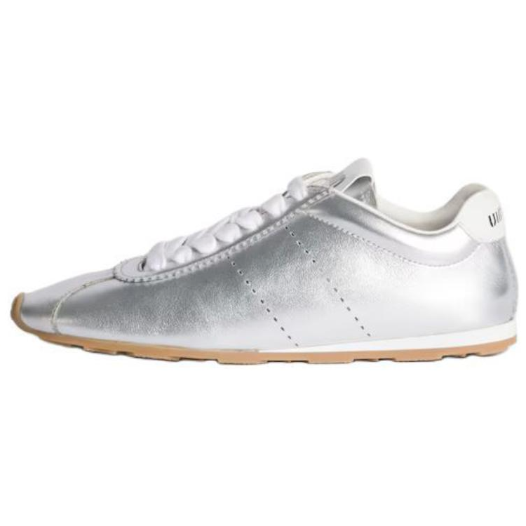 MIU MIU FW24 Holiday Collection Plume Low top Casual Shoes Women's Silver