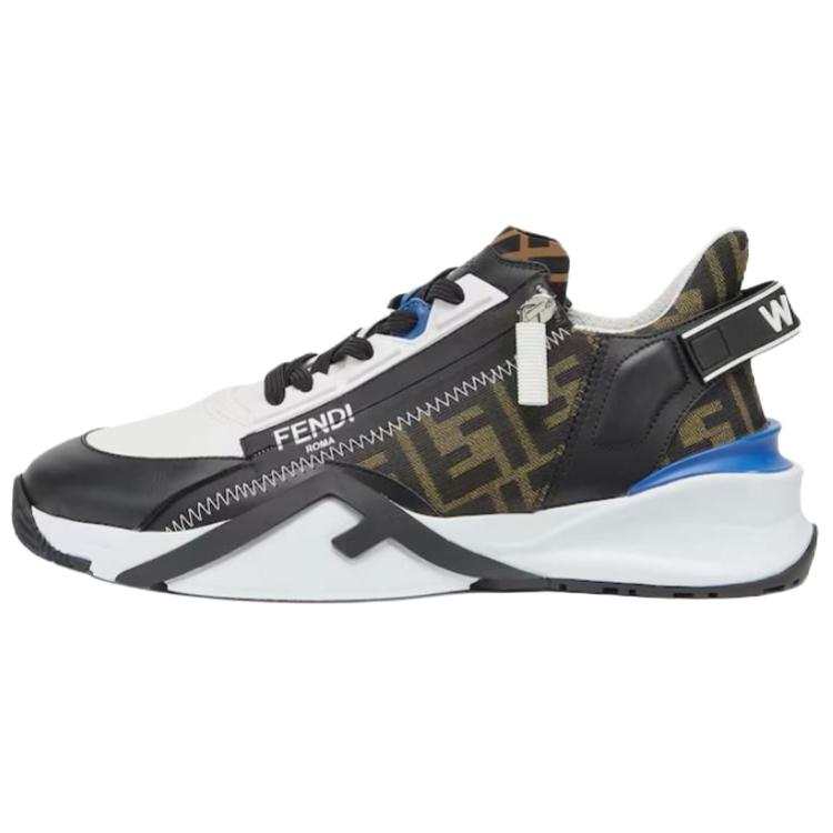 FENDI Flow Ff Jacquard Lace Up Sneakers