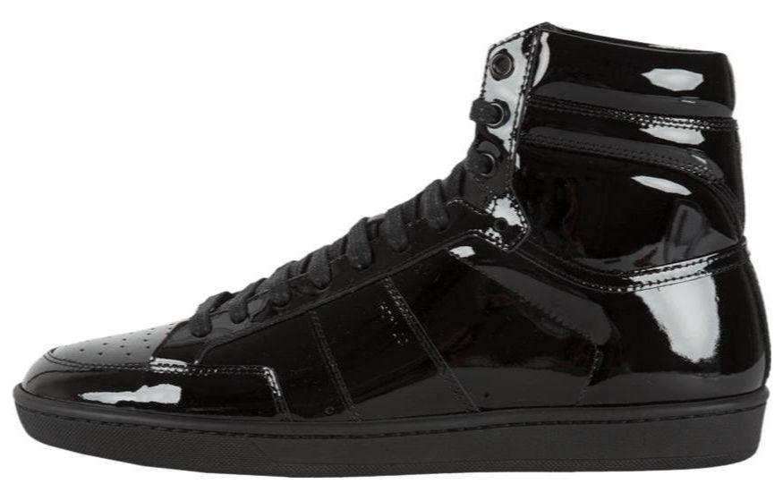 SAINT LAURENT SL/10 Leather High top Skateboard Shoes Men's Black