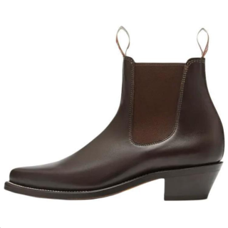 R.M.WILLIAMS Millicent Leather Short Chelsea Boots 4.5cm Women's Brown