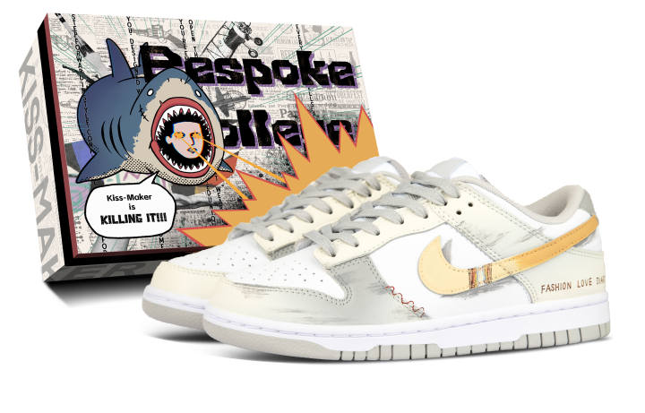 Nike Nike Dunk Synthetic Leather Coverage Low top Skateboard Shoes Unisex Ecru