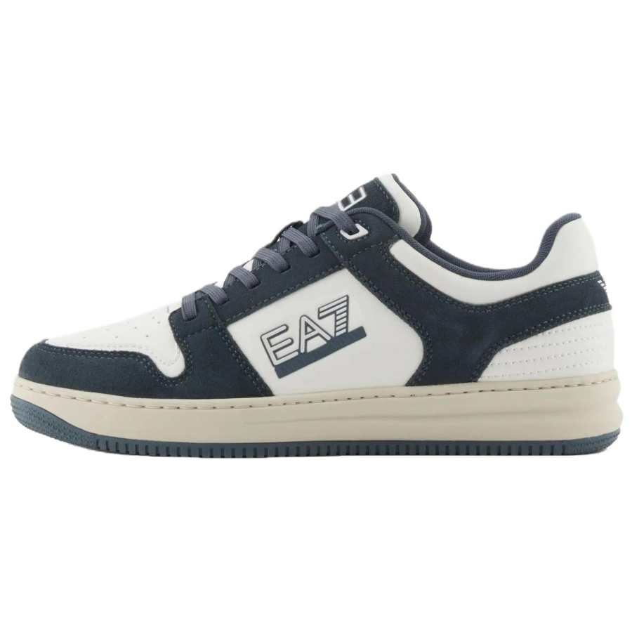 EMPORIO ARMANI EA7 Low top Skateboard Shoes Unisex Dark Blue & White