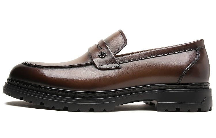 S.T.Dupont S. T.DUPONT Cow Leather Loafers Men's Coffee