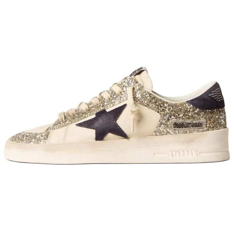Golden Goose Stardan Cow Leather Low top Skateboard Shoes Women's Beige