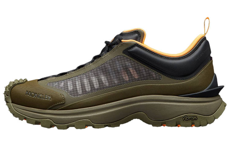 Moncler Trailgrip Lite Low top Sports Casual Shoes Men's Green & Orange