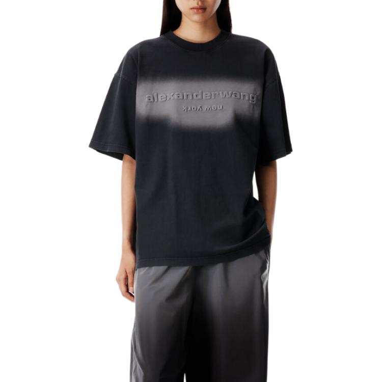 Alexander Wang Oversized Logo Embossed Crewneck T-Shirt