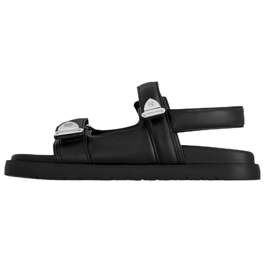 LOUIS VUITTON Sunset Comfort Sheepskin One Strap Sandals Women's Black