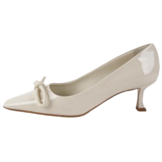 FERRAGAMO Cow Leather Slim Heel High Heels 6cm Women's White
