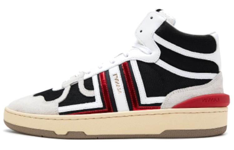 Lanvin Clay Leather High top Stylish Skateboarding Shoes Men's White
