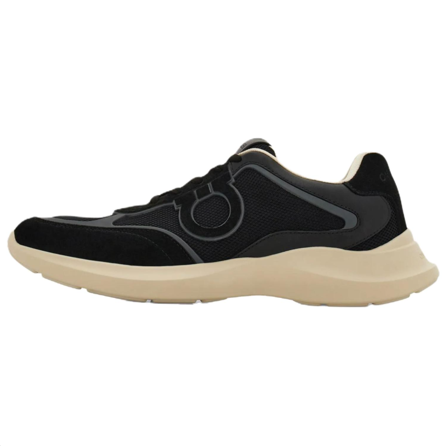 FERRAGAMO Gancini Leather Low top Casual Shoes Men's Black