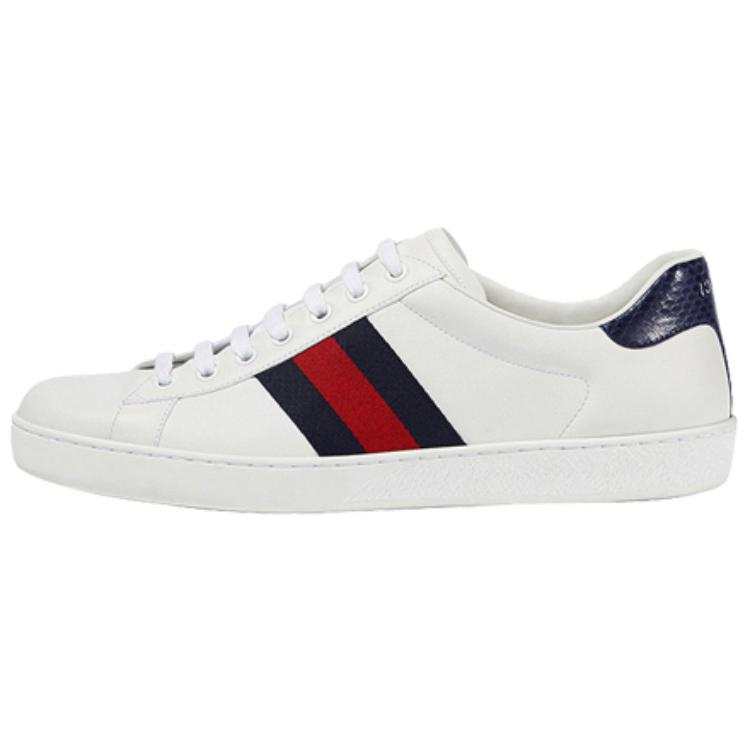 GUCCI ACE Leather Stylish Skateboarding Shoes Men's White