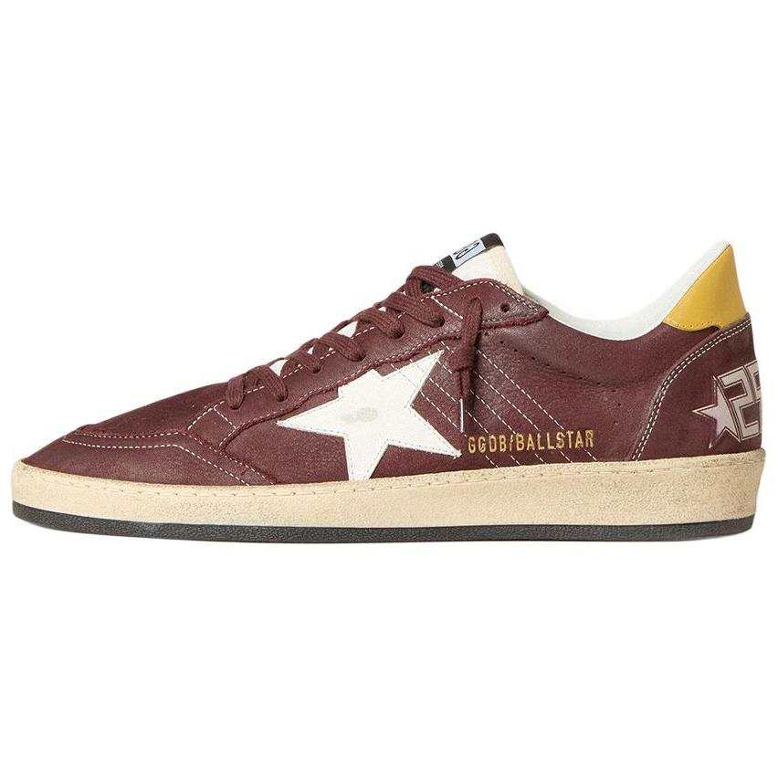 Golden Goose Ball Star Leather Low top Skateboard Shoes Men's Dark Brown