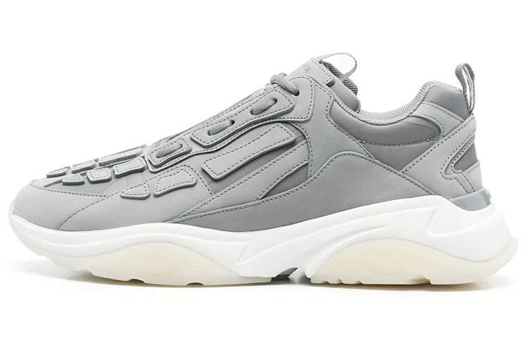 AMIRI Bone Runner Leather Cushioning Low top Sports Casual Shoes Men's Gray