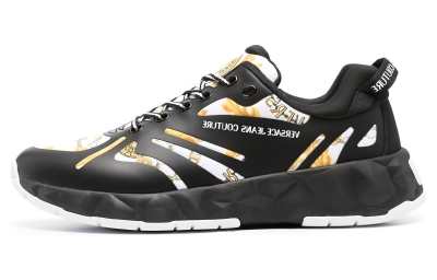 VERSACE JEANS COUTURE Leather Low top Casual Shoes Men's Black
