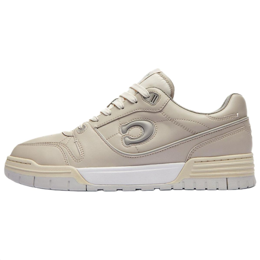 COACH Soho Leather Low top Skateboard Shoes Men's Beige