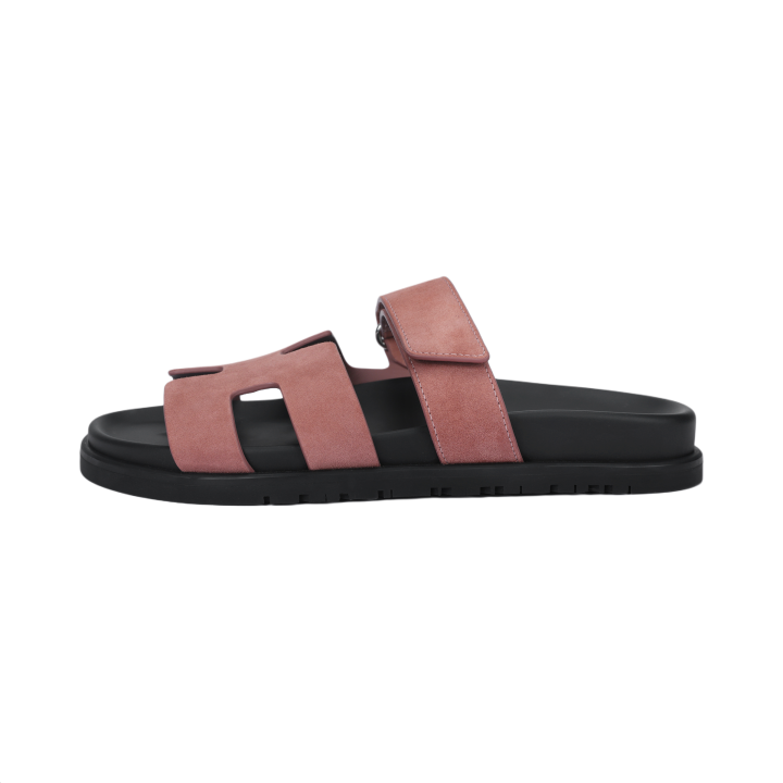 HERMES HERMES Chypre Slide Slippers Women's Red