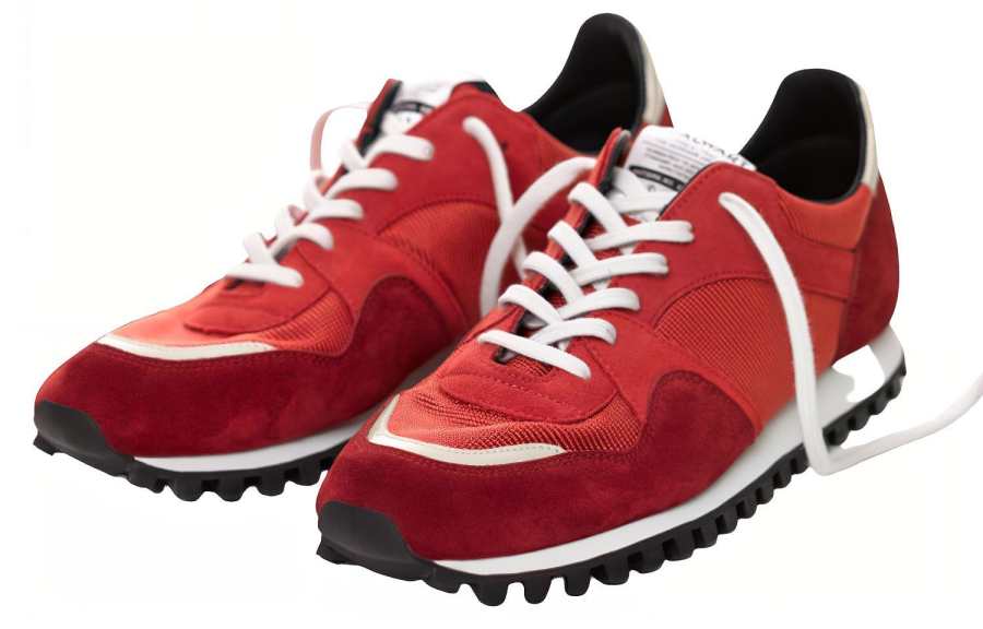 SPALWART Leather Lace Up Cushioning Low top Sports Casual Shoes Unisex Red