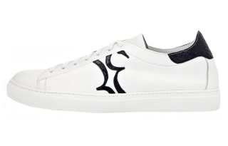 Billionaire Leather Low top Skateboard Shoes Men's White