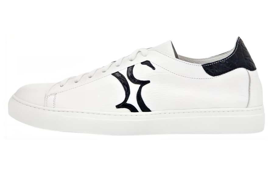 Billionaire Leather Low top Skateboard Shoes Men's White