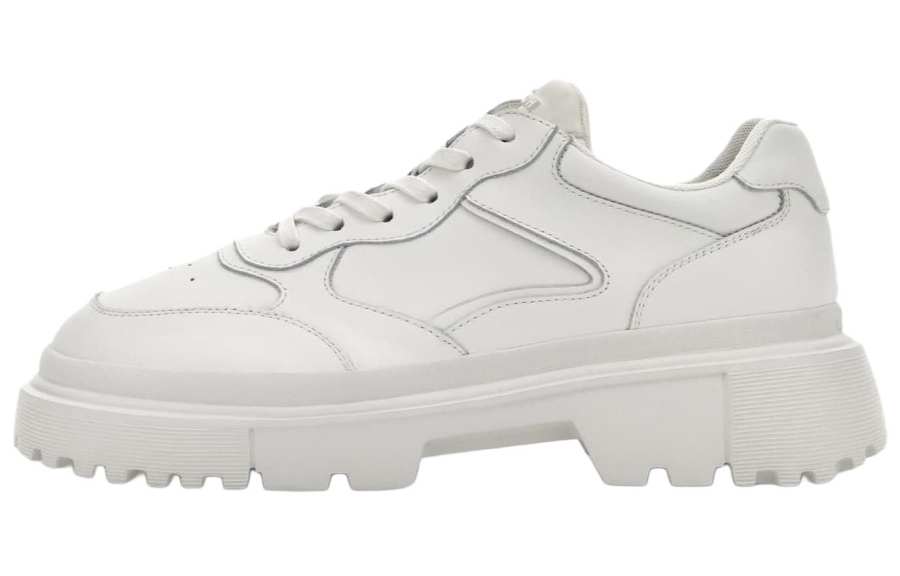 HOGAN H629 Leather Fashion Lace Up Shoes Men's White