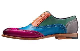 BARKER Top Grain Cow Leather Flat Shoes Men's Multicolor