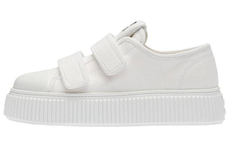 MIU MIU Denim Low top Stylish Skateboarding Shoes Women's White