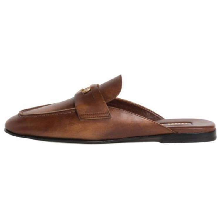 MIU MIU Closed Toe Slippers Women's Brown