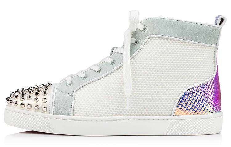 Christian Louboutin CL Leather High top Skateboard Shoes Men's