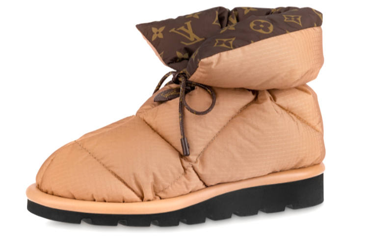 LOUIS VUITTON Pillow Comfort Ankle Boots 'Beige With Brown Monogram Collar' Women's
