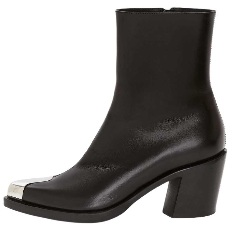 Alexander McQueen Leather Ankle Boots 7cm Women's Black