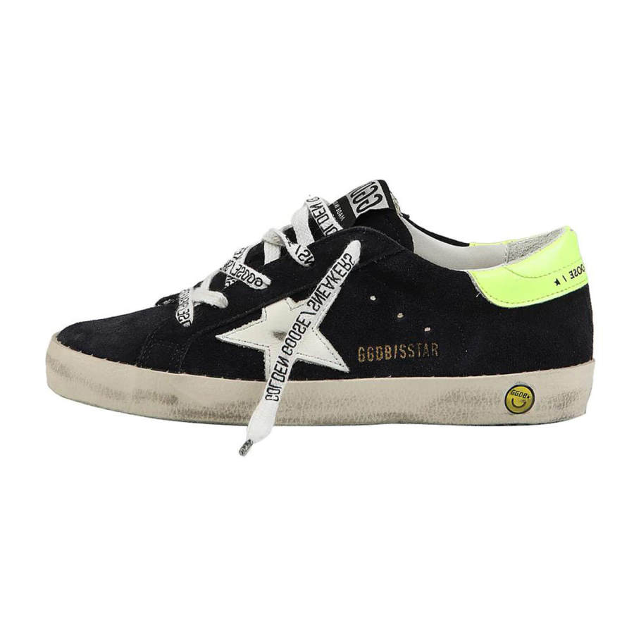 Golden Goose Super Star Slip Resistant Abrasion Resistant Low top Kids Lifestyle Shoes Black Teenagers