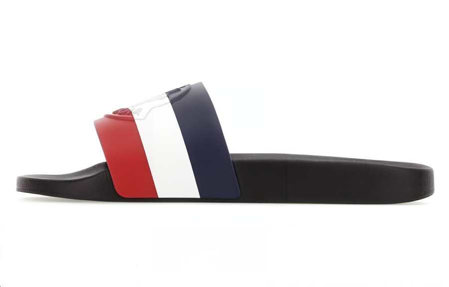 Moncler Moncler Logo Debossed Striped Slides
