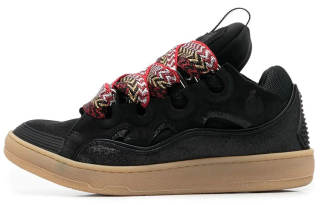 Lanvin Curb Leather Low top Stylish Skateboarding Shoes Men's Black