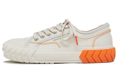 Both Canvas Shoes Women's Low Top White Orange