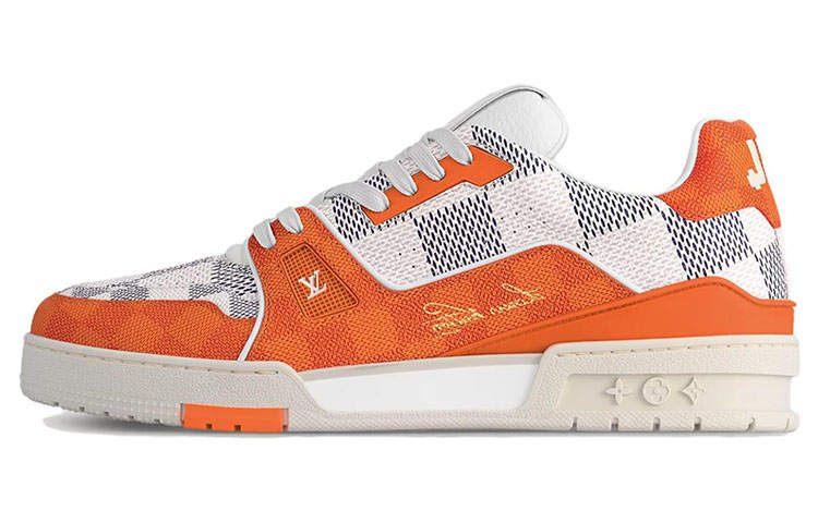 LOUIS VUITTON LOUIS VUITTON LV Trainer Damier White Orange