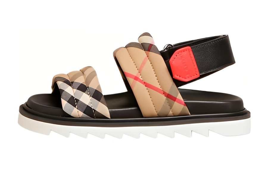 Burberry Abrasion Resistant Abrasion Resistant Children's Sandals Black Kids'
