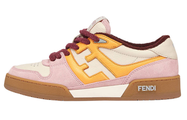 FENDI Match Pink Yellow Suede Women's