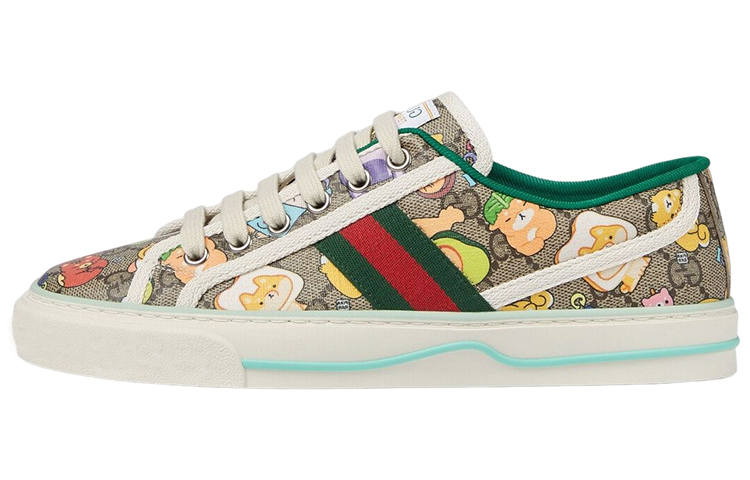 GUCCI Pikarar x GUCCI Tennis 1977 Stylish Skateboarding Shoes Women's Ebony