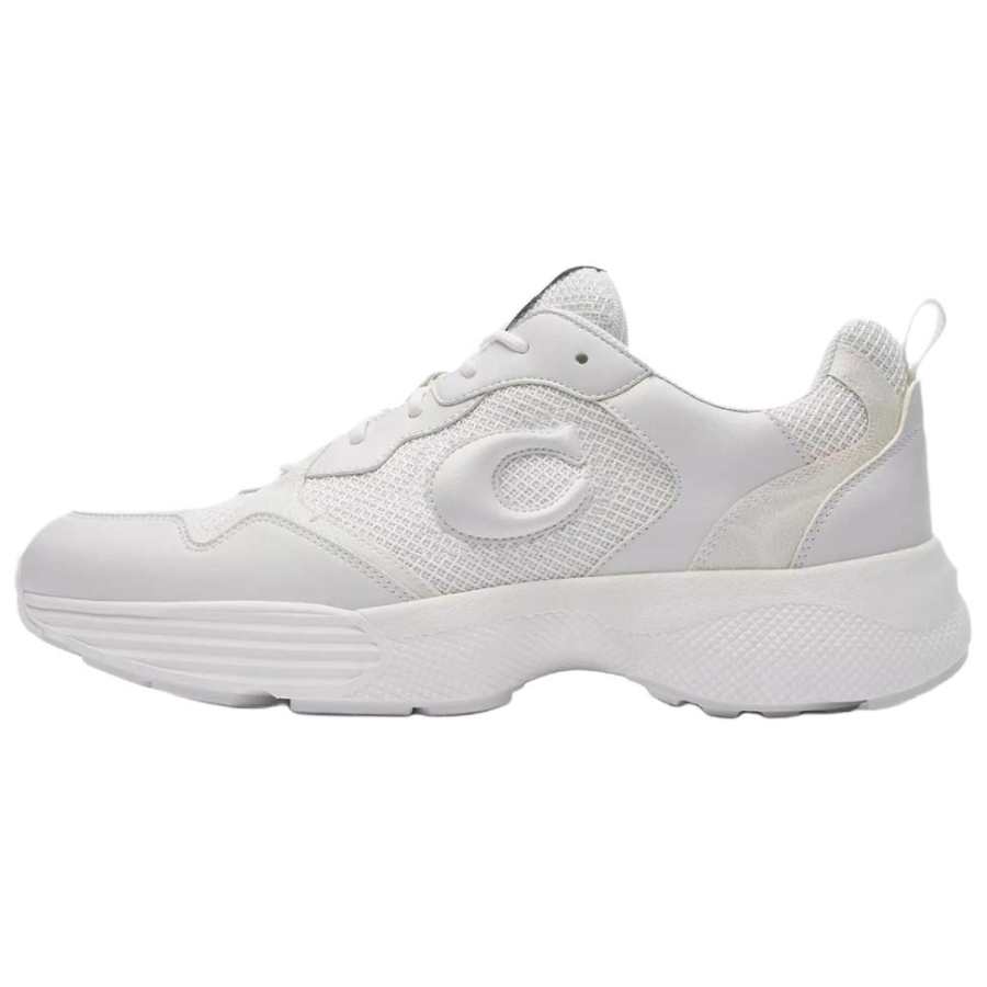 COACH COACH Fabric Low top Casual Shoes Men's Bright White