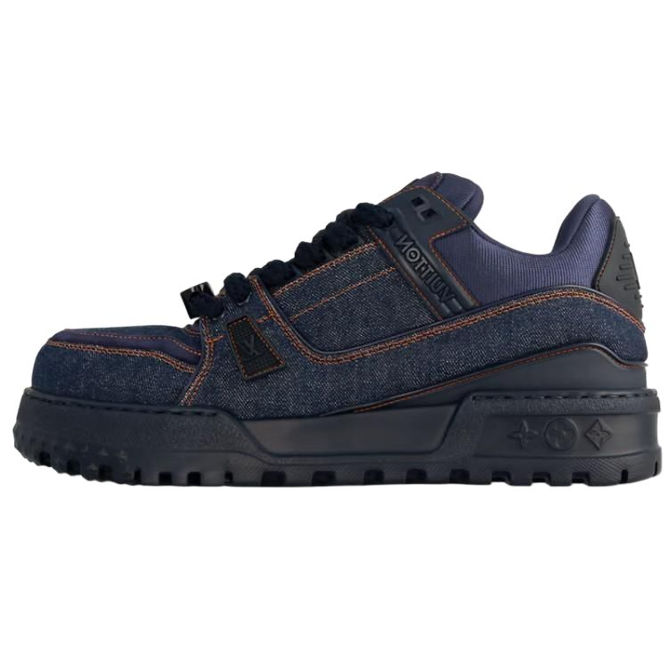 LOUIS VUITTON Trainer Maxi Low top Skateboard Shoes Unisex Denim Blue