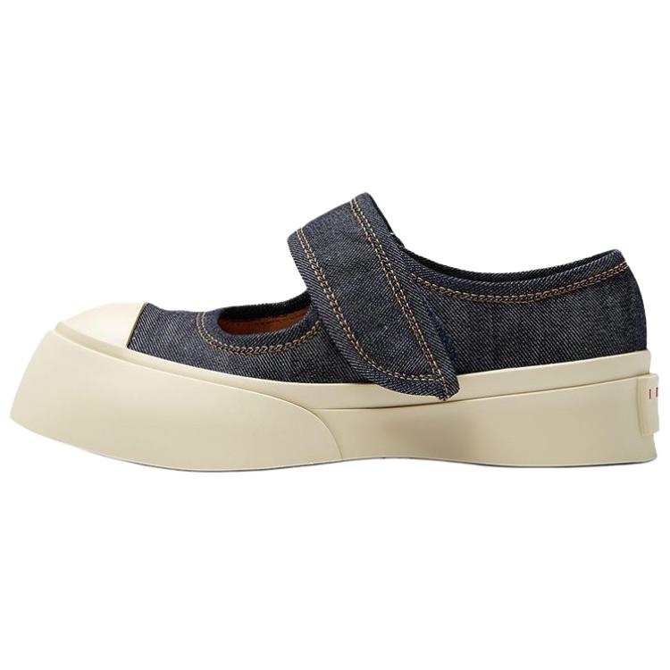 MARNI Round Toe Denim Mary Jane Shoes Women's