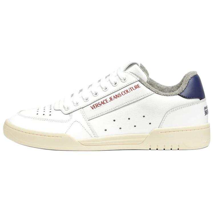 VERSACE JEANS COUTURE Versace Cow Leather Stylish Skateboarding Shoes Men's White