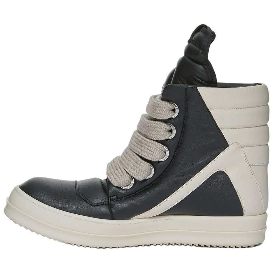 RICK OWENS RICK OWENS/RO Jumbo Geobasket High top Skateboard Shoes Men's Black White