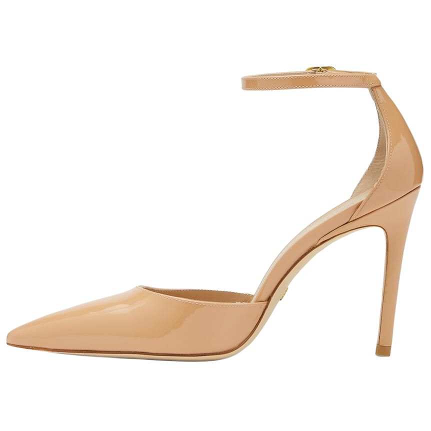 Stuart Weitzman Stuart Weitzman/SW Patent Leather Slim Heel High Heels 10cm Women's Beige