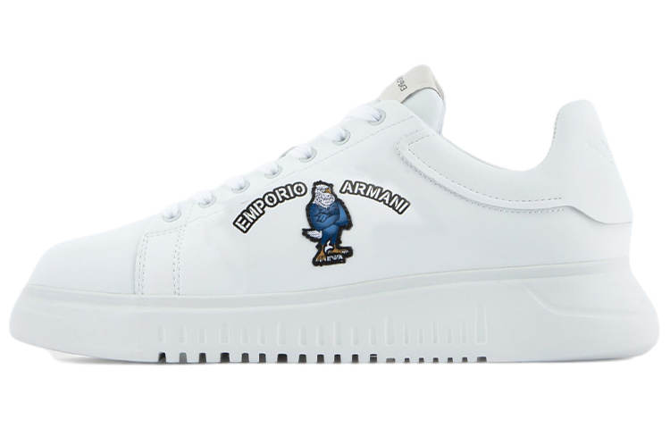 EMPORIO ARMANI Manga Capsule Cow Leather Low top Casual Shoes Men's White