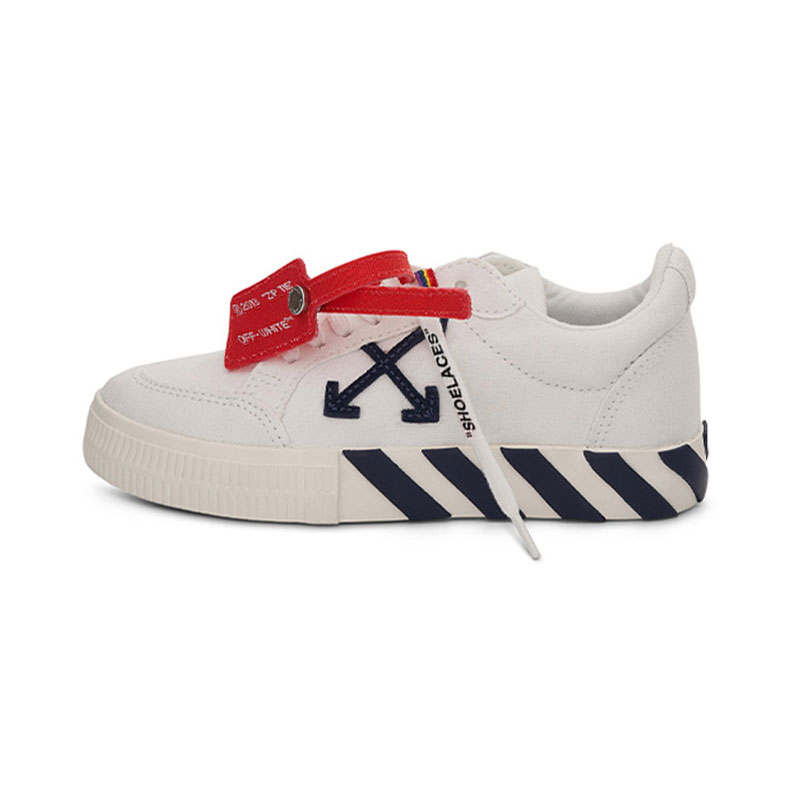 OFF-WHITE OFF WHITE Cotton Fabric Low top Stylish Skateboarding Shoes White Black Kids'