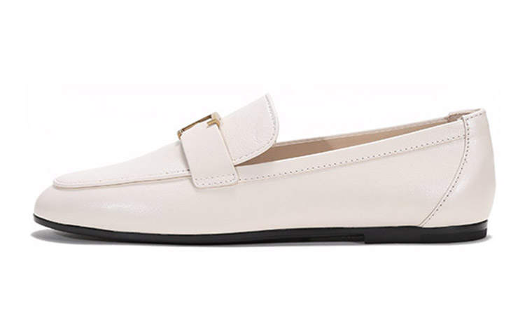 TOD'S Timeless Top Grain Cow Leather, Cow Leather Women's Casual Shoes Women's White