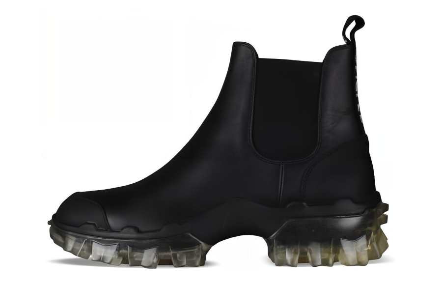 Moncler Leather Chelsea Boots Women's Black